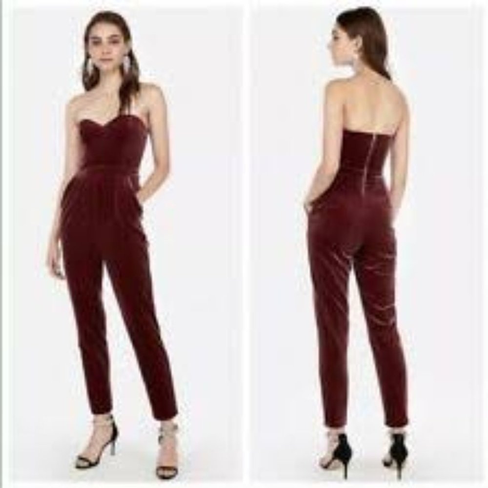 Cranberry Velvet Jumpsuit